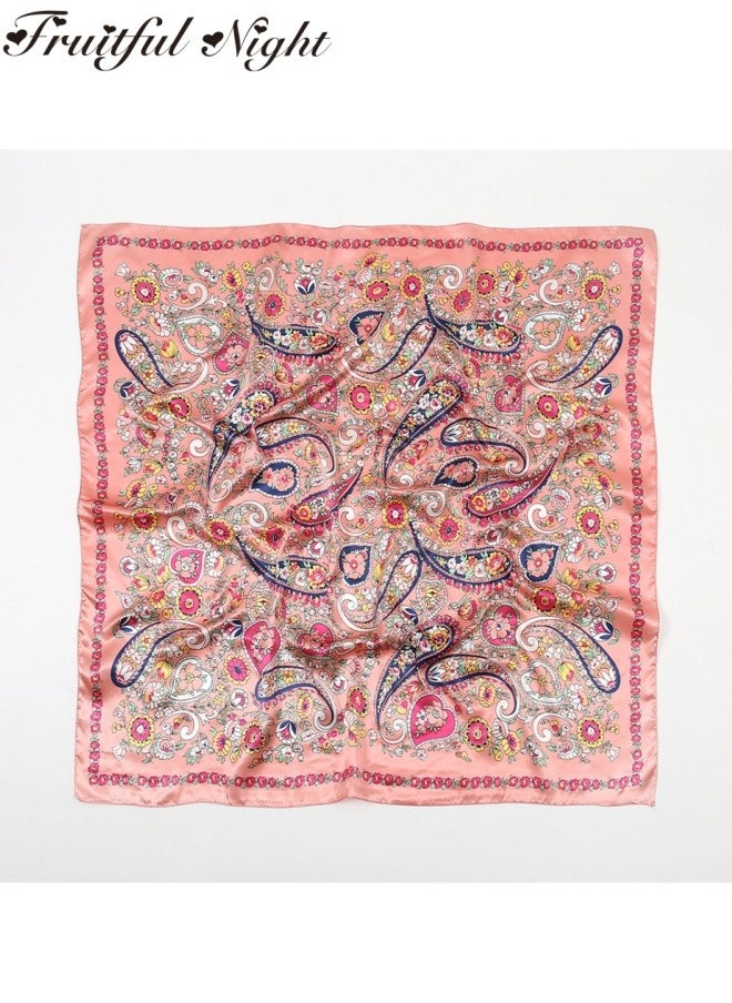 Fruitful Night - Square Satin Headscarf - Silk Headscarf Square Hair Scarf Large Headscarf Women's Sleeping Headscarf - Image 1