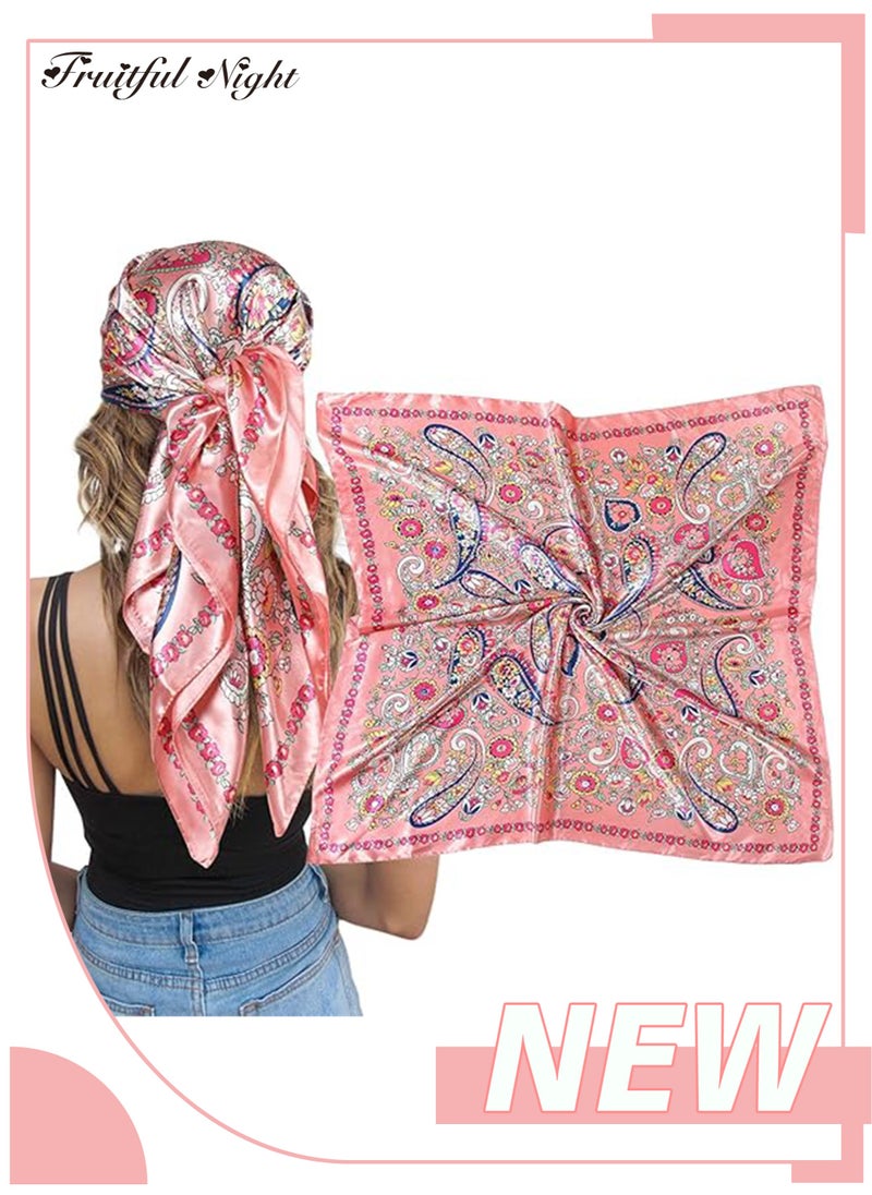 Fruitful Night - Square Satin Headscarf - Silk Headscarf Square Hair Scarf Large Headscarf Women's Sleeping Headscarf - Image 1