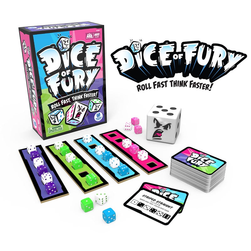 Educational Insights Dice of Fury - Fast-Paced Board Games for Adults, Teens, and Kids, Dice Games for Family Game Night, 2-4 Player Tabletop Party Game, Kids Ages 7+ - Image 2