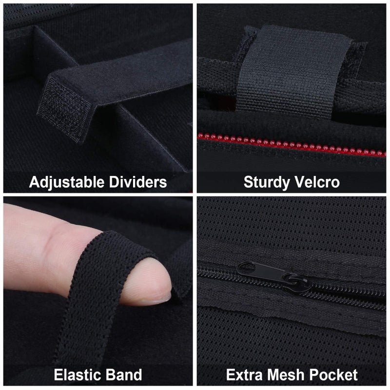 BOVKE Diabetic Supplies Travel Case for Diabetic Testing Kit, Glucose Meter Storage Case for Insulin Pens, Glucose Meters, Test Strips, Medication, Lancets, Syringe, Pen Needles and More, Black - Image 4