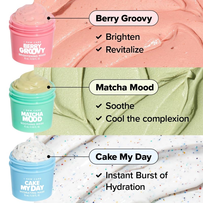 I DEW CARE مجموعة هدايا ماسك الوجه القابل للغسل من I DEW CARE - مغارف صغيرة | ماسكات الوجه، ماتشا، العناية بالبشرة الكورية، ماسك تنظيف المسام، خالي من القسوة، حجم السفر، مجموعة صغيرة، هدايا عيد الميلاد، مجموعة هدايا للفتيات المراهقات - Image 4