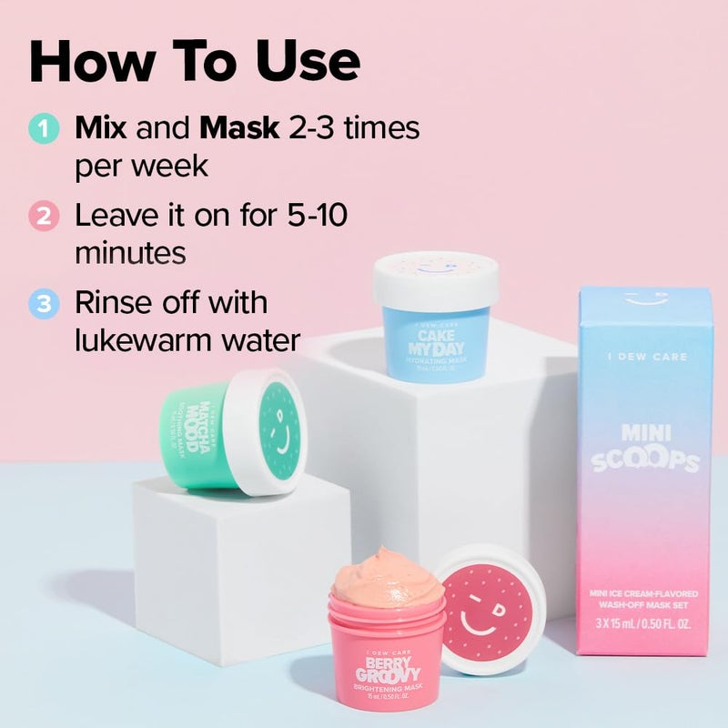 I DEW CARE مجموعة هدايا ماسك الوجه القابل للغسل من I DEW CARE - مغارف صغيرة | ماسكات الوجه، ماتشا، العناية بالبشرة الكورية، ماسك تنظيف المسام، خالي من القسوة، حجم السفر، مجموعة صغيرة، هدايا عيد الميلاد، مجموعة هدايا للفتيات المراهقات - Image 5