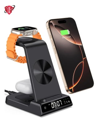 Wireless Charger for iPhone, 3 in 1 Wireless Charging Station with Clock compatible with iPhone 15/14/13/12/Pro/Pro Max, Wireless Charging Station for iwatch 8/7/6/5/4/3 and Ear Pods Pro/3/2 - pzsku/Z1689308A53E7FDAE3F92Z/45/_/1737321509/ae58c5de-b680-409e-8f20-c758390fa3bf