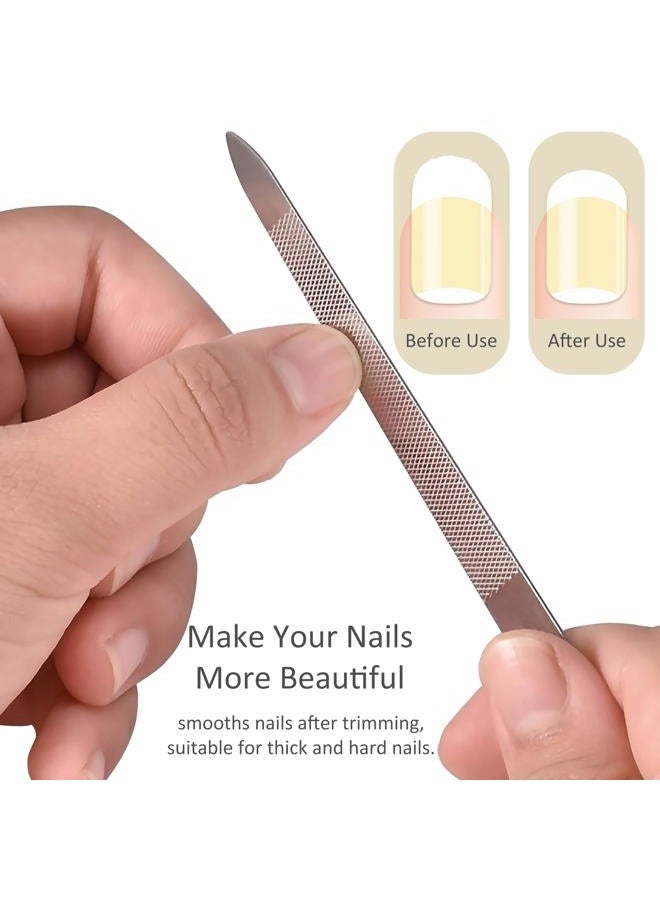 Jaasuee 10-Pack Metal Nail Files for Natural Nails - Stainless Steel, Thin, Durable with Curved Sharp Pointed Tip, Double-Sided Manicure and Pedicure Tools - Image 3
