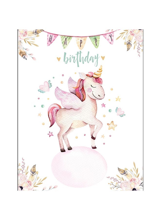 NIBEMINENT Photography Studio Birthday Party Unicorn Scene Background Board 150x210cm Multicolour  - Image 1