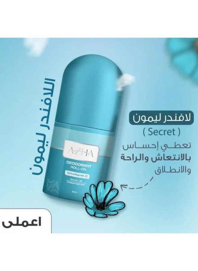 AZHA - Delays Hair Growth Roll-On Whitening Deodorant Secret 60ml 1+1 - Image 1