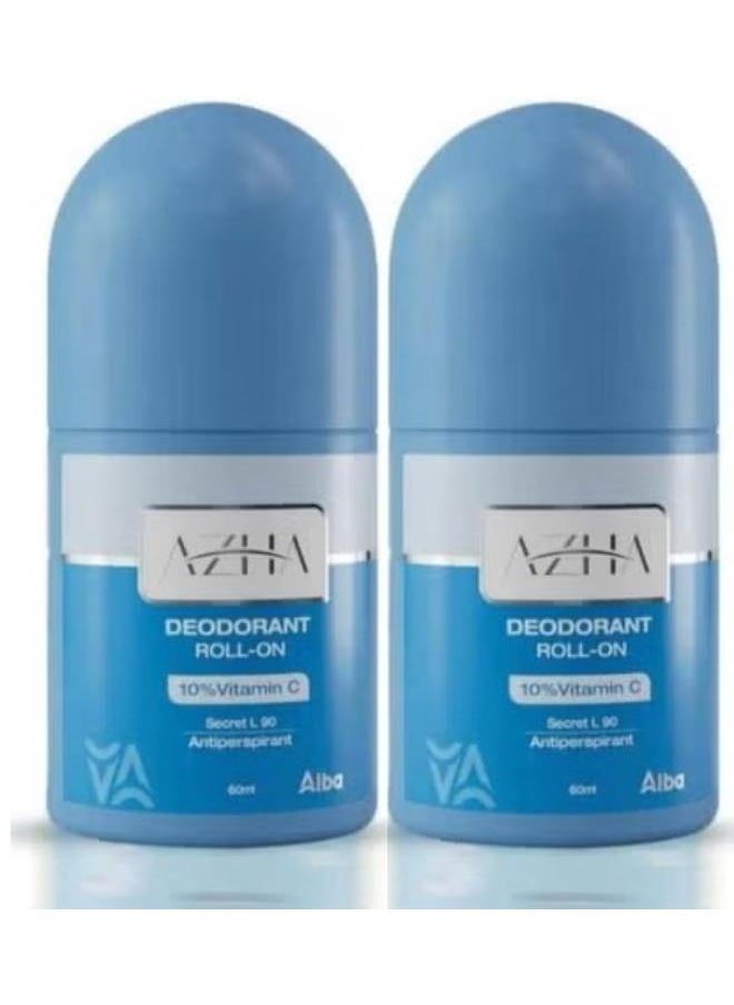 AZHA - Delays Hair Growth Roll-On Whitening Deodorant Secret 60ml 1+1 - Image 1