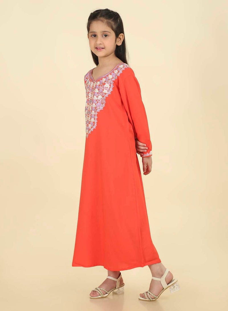 HANA & SARA Authentic Long-Sleeve Arabic Jalabiya | Girls Ethnic Maxi Dress - Image 5