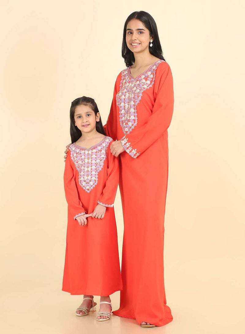HANA & SARA Authentic Long-Sleeve Arabic Jalabiya | Girls Ethnic Maxi Dress - Image 1
