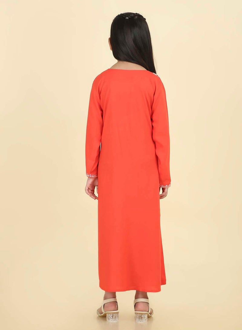 HANA & SARA Authentic Long-Sleeve Arabic Jalabiya | Girls Ethnic Maxi Dress - Image 3