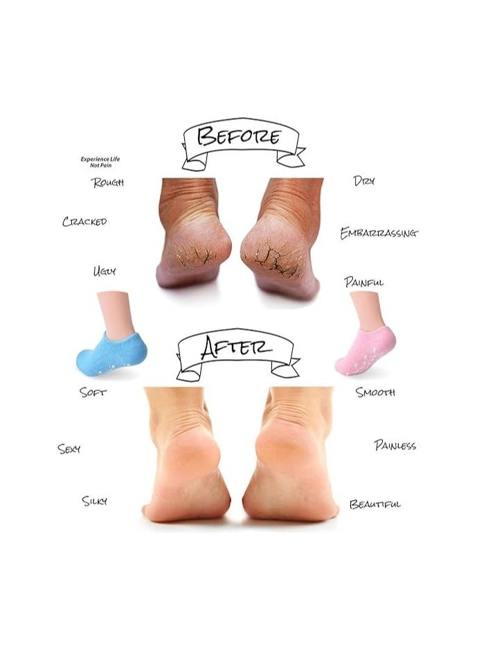 2 Cotton Spa Gel Syrup Moisturizes and Repairs Cracked Skin, Dry Feet Care and Cuticle and Foot Care 2 Pieces (Orange-Purple) - Image 3