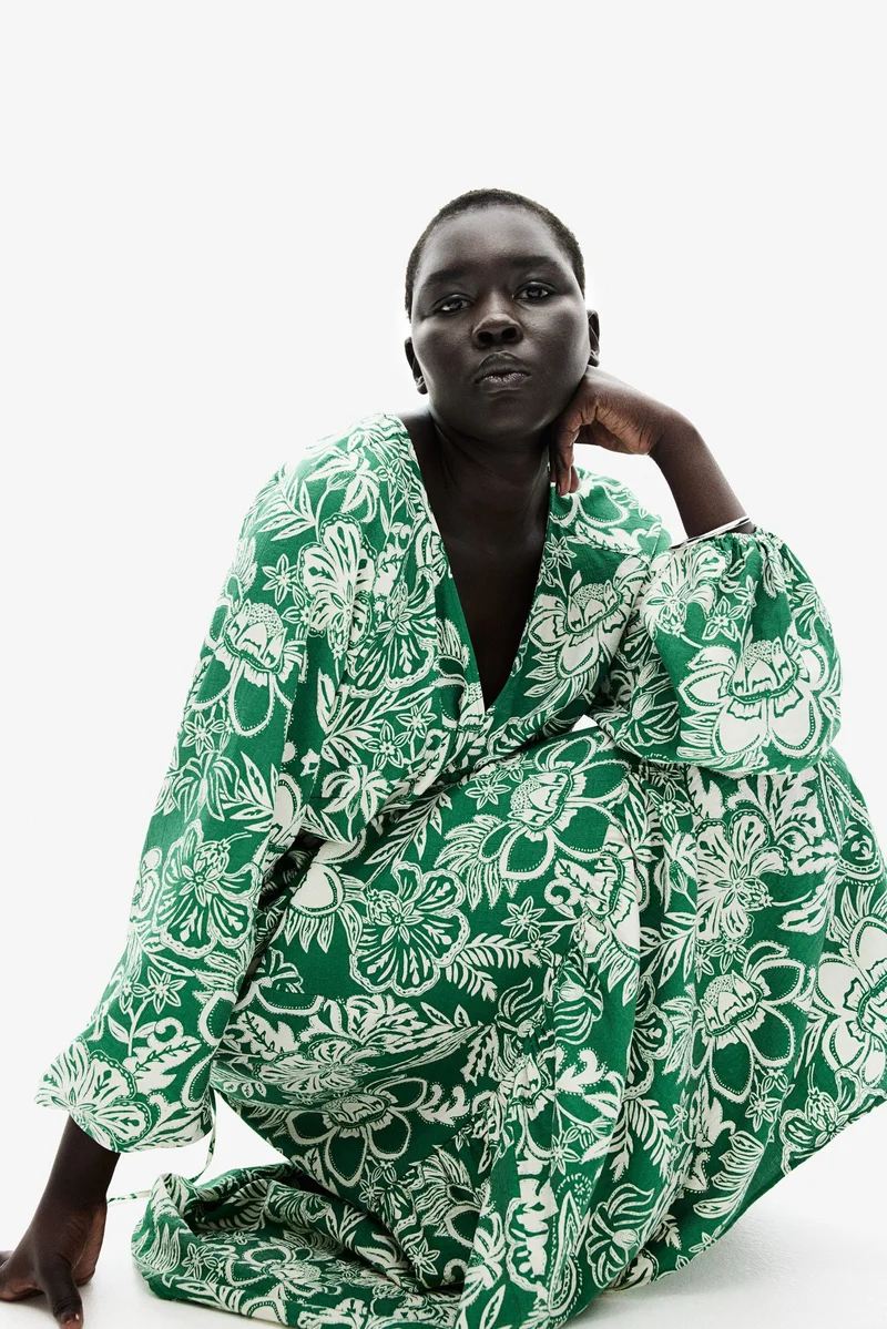 H&M Tie-belt crêpe dress