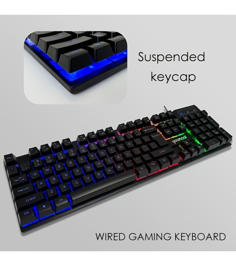 Multi Color Backlit Wired Gaming Keyboard QWERTY K8 104 Key 19 Key Conflict Free Ergonomic Design - Image 3