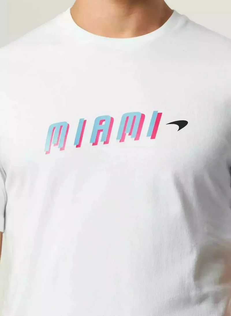 Mclaren WHITE McLaren F1 Men's Miami Neon Graphic T-Shirt for Men | Best Price UAE