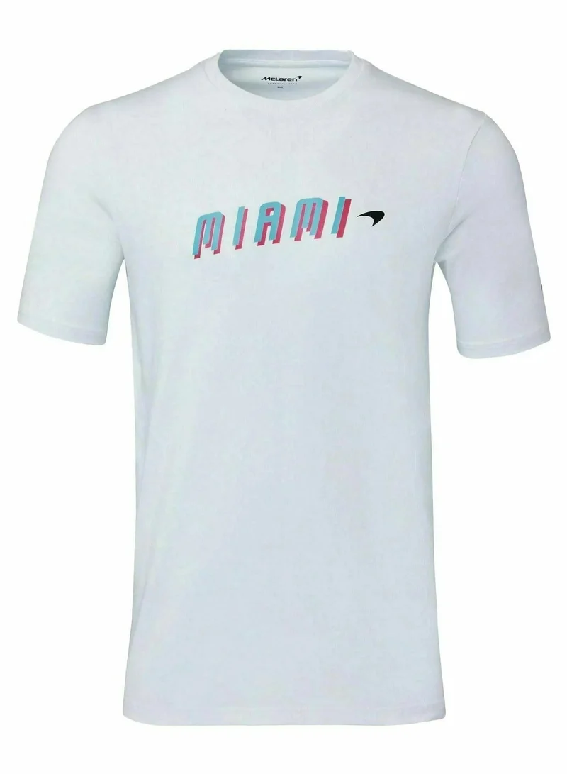 Mclaren WHITE McLaren F1 Men's Miami Neon Graphic T-Shirt for Men | Best Price UAE