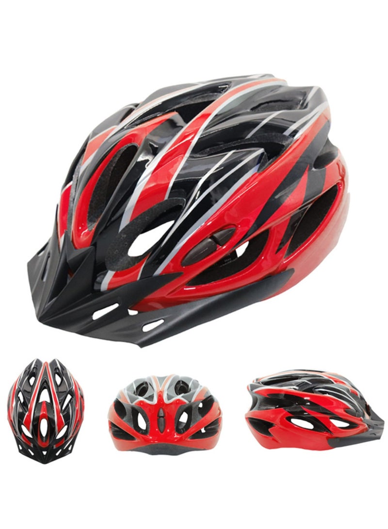NOVOLAN NOVOLAN All-Purpose Bike Helmets Bicycle Helmet Cycling Helmet Lightweight Riding Bicycle Ultra-Portable Road Mountain Bike One-Piece 18 Ventilation Holes Male & Female Hat Adjustable Size (Red) - Image 1