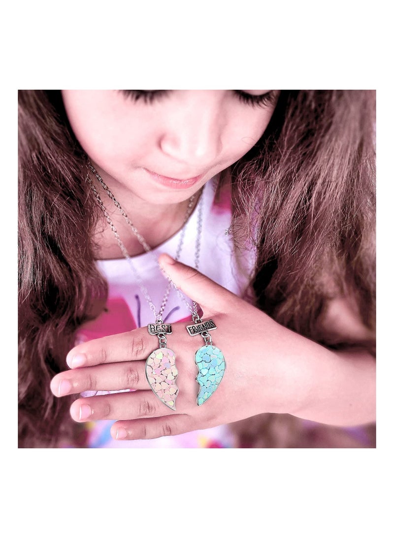 Captaintech BFF Necklaces for 2 Split Heart Mermaid Tail Pendant, Best Friends Love Matching Couples Forever Friendship Necklace Gifts for Girls - Image 3