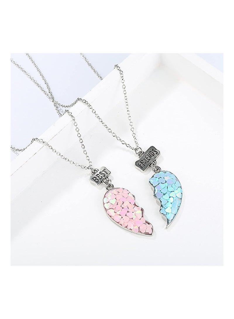 Captaintech BFF Necklaces for 2 Split Heart Mermaid Tail Pendant, Best Friends Love Matching Couples Forever Friendship Necklace Gifts for Girls - Image 5