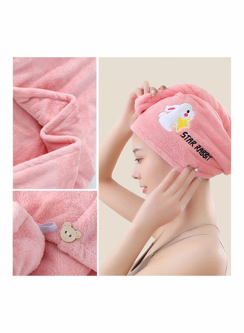 Hair Drying Towel Microfiber Wrap with ons Super Absorbent Twist Turban Shower Gift for Kids and Women (3pcs-Single Layer) - Image 3