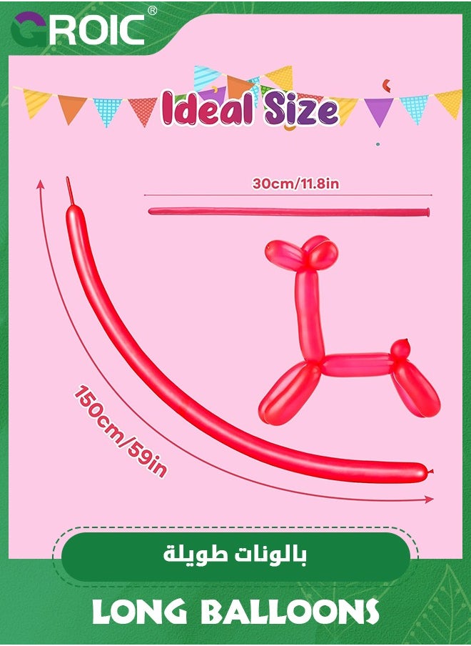 GROIC - Long Balloons for Balloon Animals, 100pcs Twisting Balloons for Balloon Garland Animals Modeling Birthday Wedding Party Decorations Multicolor,Party Supplies - Image 1