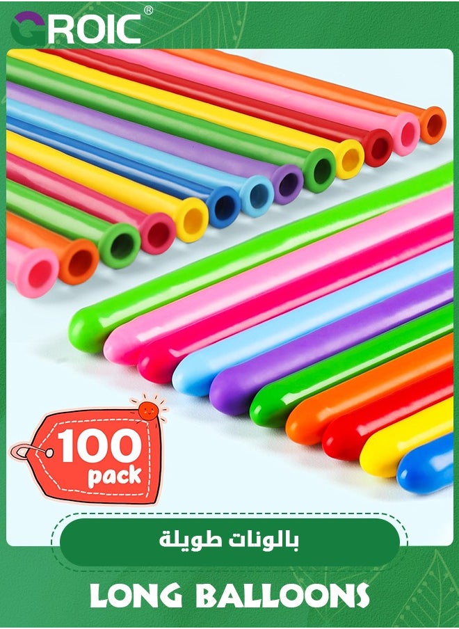 GROIC - Long Balloons for Balloon Animals, 100pcs Twisting Balloons for Balloon Garland Animals Modeling Birthday Wedding Party Decorations Multicolor,Party Supplies - Image 1