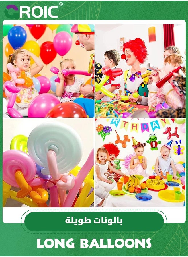 GROIC - Long Balloons for Balloon Animals, 100pcs Twisting Balloons for Balloon Garland Animals Modeling Birthday Wedding Party Decorations Multicolor,Party Supplies - Image 1