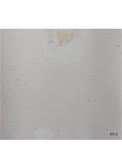 Süper Dekor Super Decor Halley Kids 44-2 Sleeping Teddy Bear and Star Pattern Wallpaper in the Clouds 