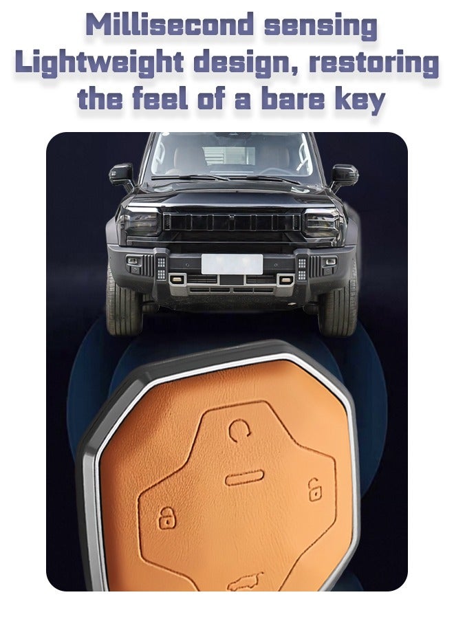 JETOUR Special 1:1 Design and Development of jetourt T2 Keycase for Special Cars; Made of cowhide and zinc alloy, it is fashionable in appearance, wearable and anti-falling, and better protects the original car keys. - Image 3