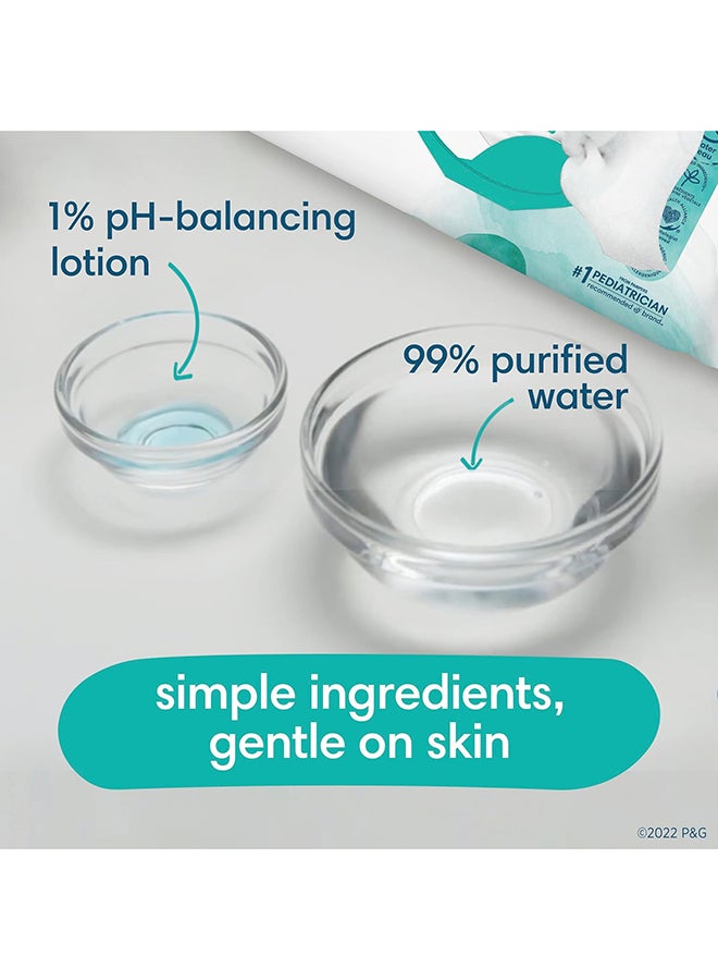 بامبرز مناديل مبللة للأطفال الحساسة من أكوا بيور، 99% ماء، لا تسبب الحساسية، غير معطرة، 12 عبوة قابلة للطي، 672 قطعة - Image 5