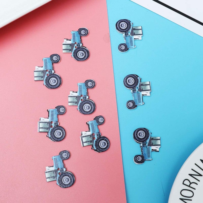 comfrt 50pcs Wooden Buttons Car Buttons Decorative Buttons Embellishments 2 Holes Buttons for DIY Sewing Crafting Clothing Pattern E - Image 5
