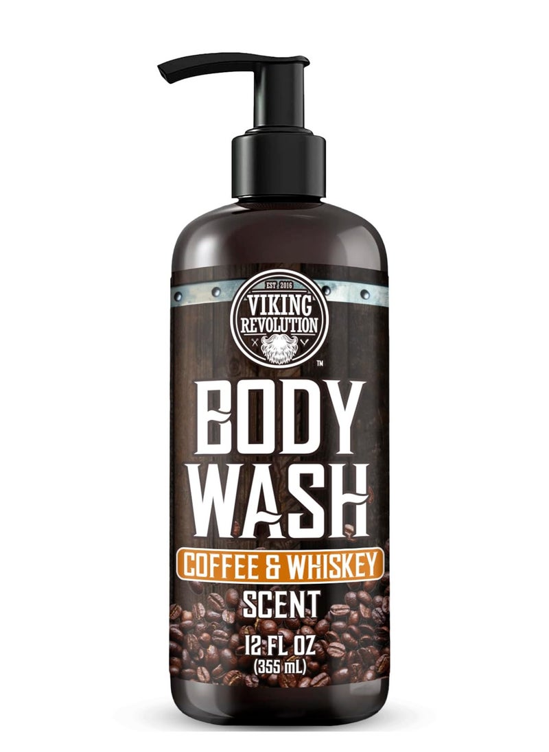 Viking Revolution Viking Revolution Men's Body Wash - Coffee Whiskey Mens Body Wash - Mens Natural Body Wash for Men with Vitamin E and Olive Oil - Shower Gel Body Wash Men (12 Fl Oz, Pack of 1)  - Image 1