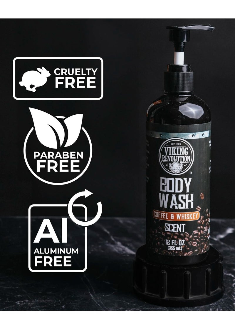 Viking Revolution Viking Revolution Men's Body Wash - Coffee Whiskey Mens Body Wash - Mens Natural Body Wash for Men with Vitamin E and Olive Oil - Shower Gel Body Wash Men (12 Fl Oz, Pack of 1)  - Image 4