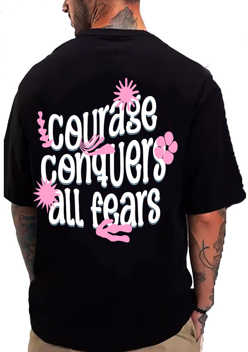 DIVIS Oversized Black Graphic T-Shirt for Men - Image 1