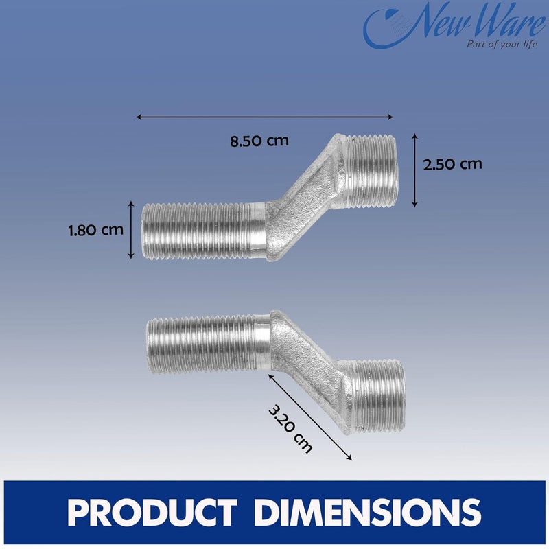 NEW WARE New Ware Brass 12 x 34 Jaq Type Full Thread Connection Leg for Wall Mixer 1 Pair of Legs for Wall Water Mixer Single Double Handle Spare Parts for Wall Mount Water Mixer for Bathroom Home - Image 2
