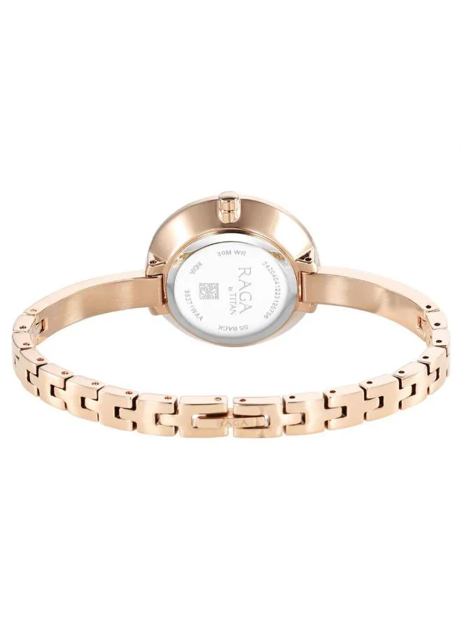 تيتان Women Analog Display Watch With Rose Gold Metal Strap - 95271WM02