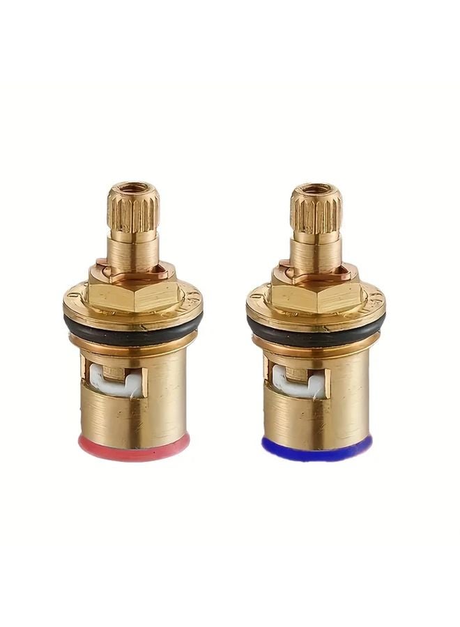 Red And Blue Hot Cold Ceramic Brass Faucet Stem Valve Cartridge Repair Replacement - Image 5