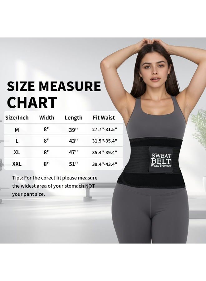 LKV Waist Trainer Belt for Women Adjustable, Waist Cincher Trimmer with Back Support Bars - Slimming Body Shaper Belt, Black, XL - Image 2