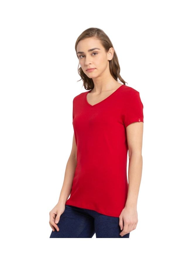 JOCKEY - Jockey Women T Shirt NTE JOC1359 11 Jester Red Large - Image 1