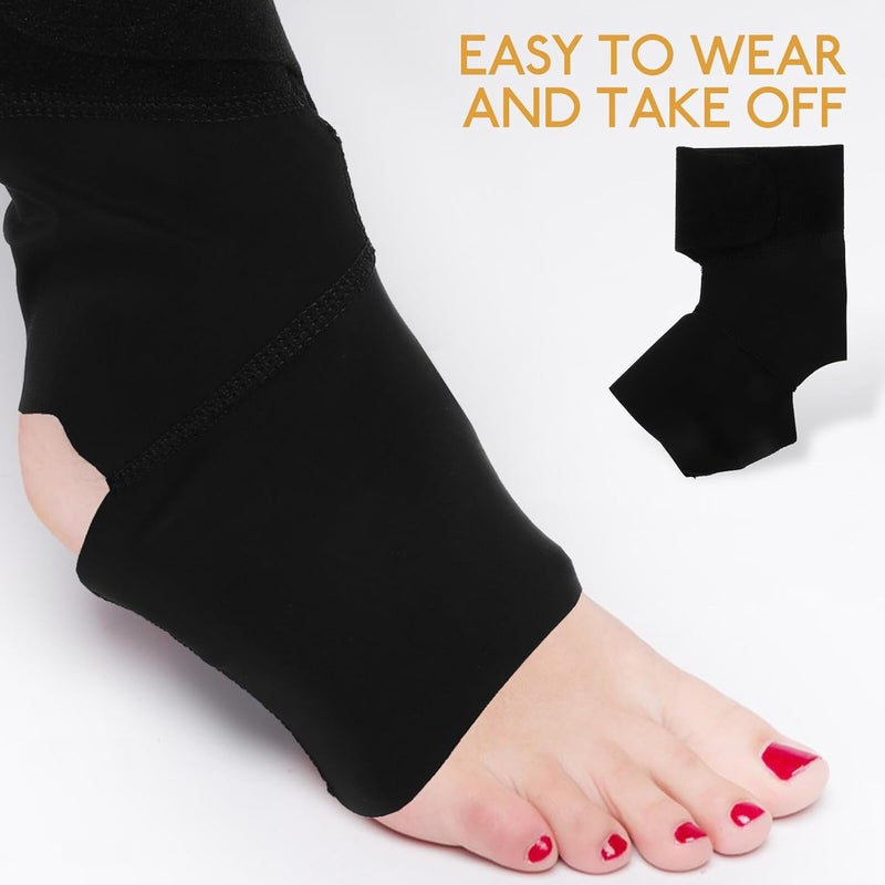 TIDTALEO Adjustable Compression Ankle Brace Black Left, Breathable Tendon Support Sleeve for Sprain Relief and Plantar Fasciitis, Athletic Ankle Stabilizer Wrap for Sports - Image 3