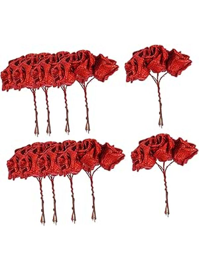 Artificial Red Silk Pe Flower Photo Prop For Wedding Home Decoration Lightweight Decor - Image 1