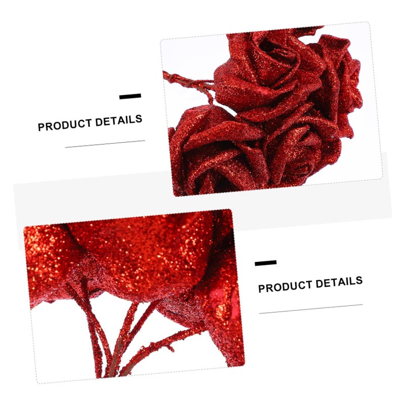 Artificial Red Silk Pe Flower Photo Prop For Wedding Home Decoration Lightweight Decor - Image 5