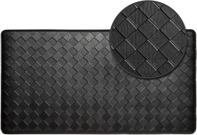Home Dynamix Trenton Solace Traditional Diamond Textured Kitchen Mat, Black, 17"x39" - Image 4
