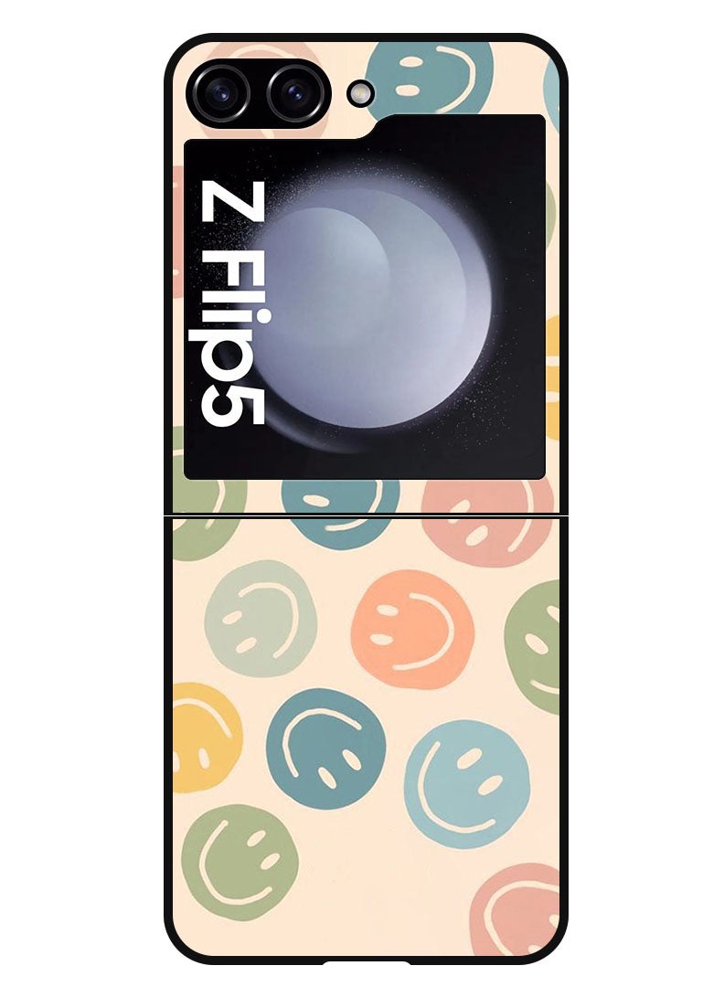 Theodor Protective Case Anti Scratch Shock Proof Bumper Cover For Samsung Galaxy Z Flip 5 Colourful Smileys - Image 1