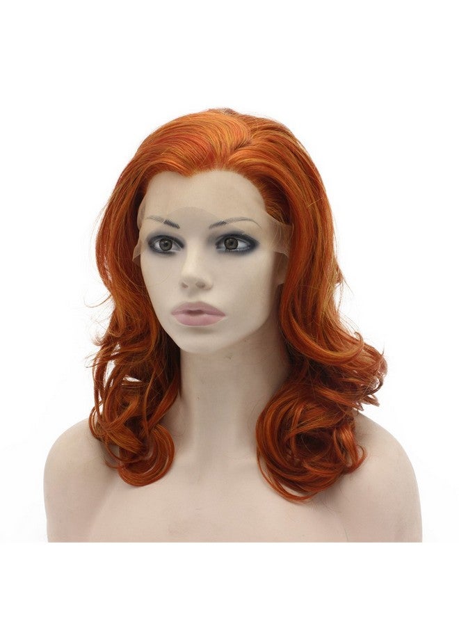 MX angel Mxangel Medium Long Wavy Reddish Blonde Synthetic Hair Lace Front Wig Natural - Image 4