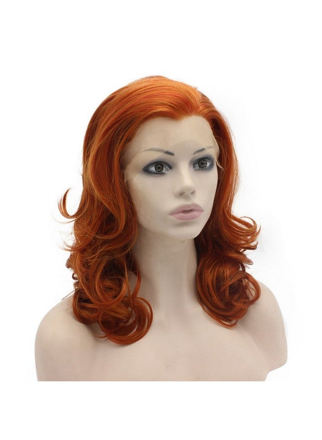 MX angel Mxangel Medium Long Wavy Reddish Blonde Synthetic Hair Lace Front Wig Natural - Image 3