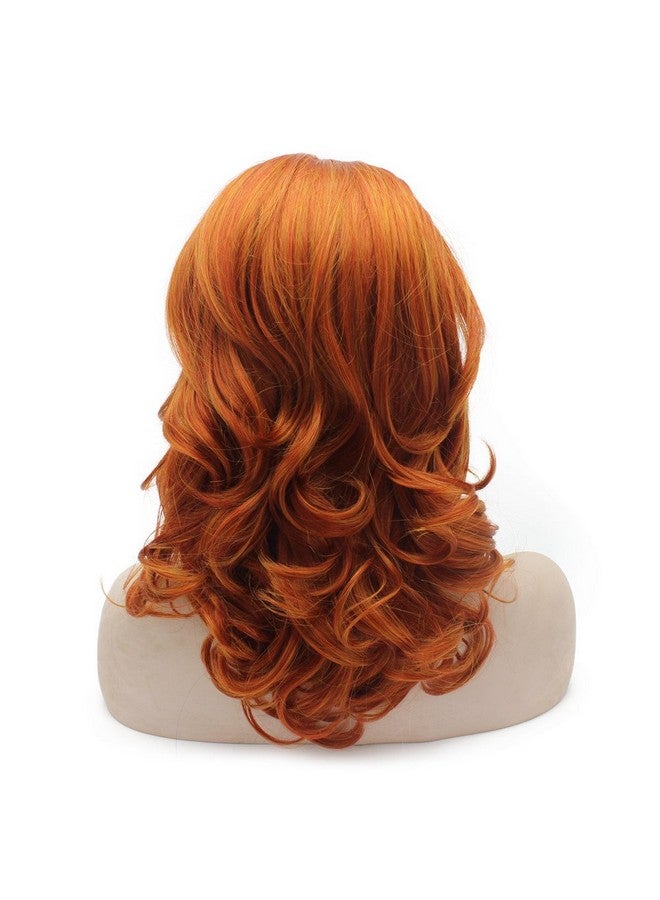MX angel Mxangel Medium Long Wavy Reddish Blonde Synthetic Hair Lace Front Wig Natural - Image 5