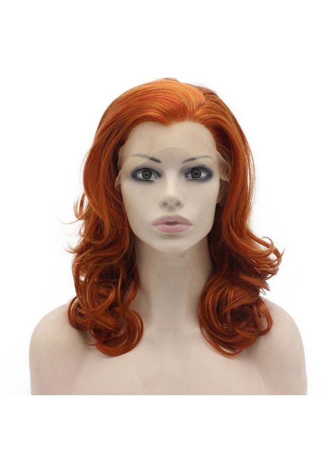 MX angel Mxangel Medium Long Wavy Reddish Blonde Synthetic Hair Lace Front Wig Natural - Image 2