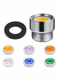 Excefore Shower Flow Reducer Limiter Set, Shower Head Flow Restrictor Water Saver Adapter Water Flow Saver Adapter Set for Fixed Shower Head and Handheld Shower 1.2/ 1.5/ 1.8/ 2/ 2.2/ 2.5 GPM  - Image 1