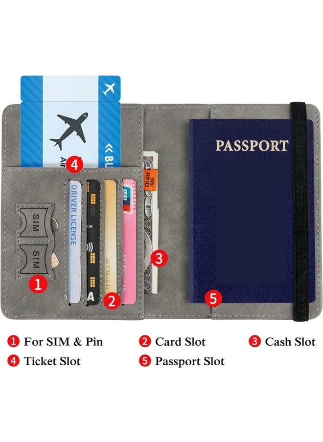 We Happy Passport Holder Travel Wallet Slim Ticket and Documents Cover with RFID Blocking and SIM Card Slots  - Image 2