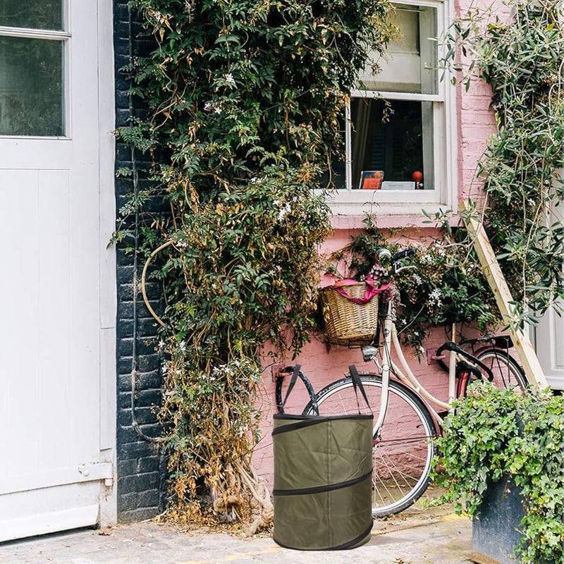 10 Gallon Pop Up Trash Can Reusable Garden Waste Bag Yard Leaf Container Outdoor - Image 5